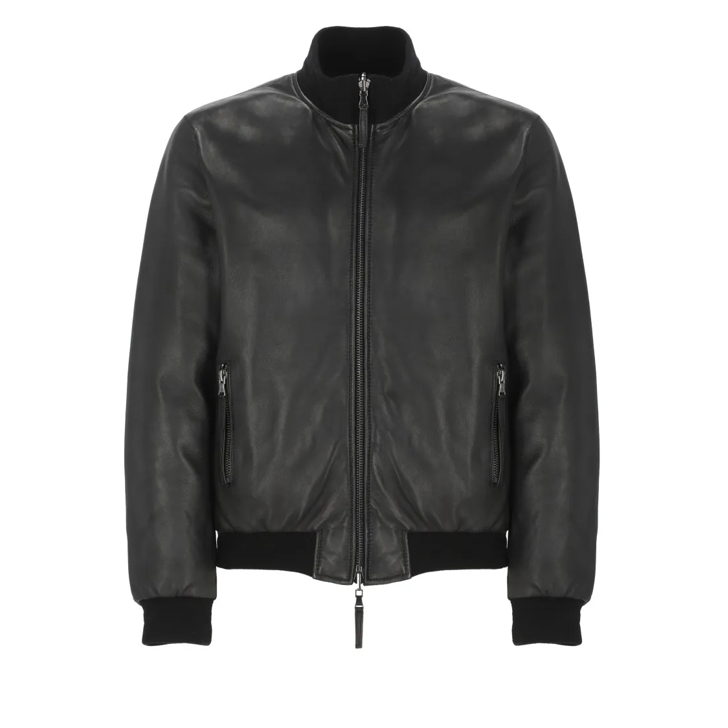 The Jack Leathers Derek Reversible Leather Jacket Black Vestes en cuir