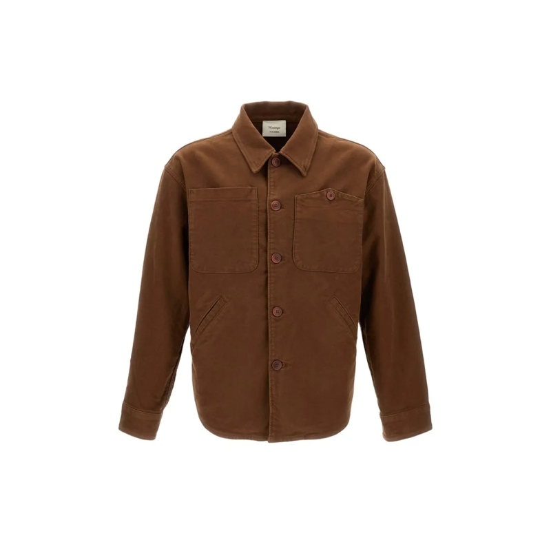 TELA GENOVA Hemd Brown Button-Down Shirt With Tailored Fit Brown