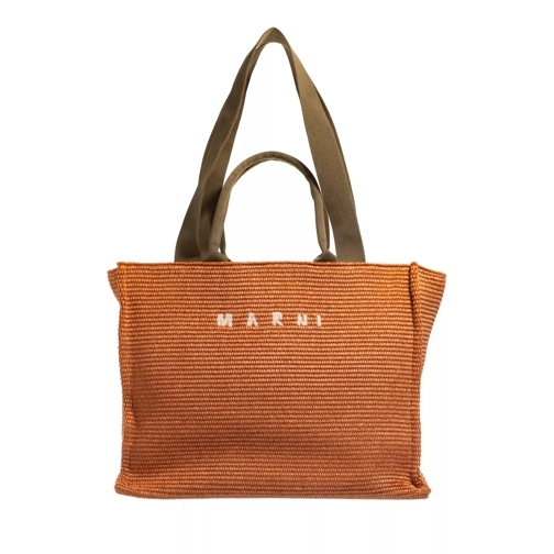 Marni Shopper Shopping Bag Small Natural/White/Rust