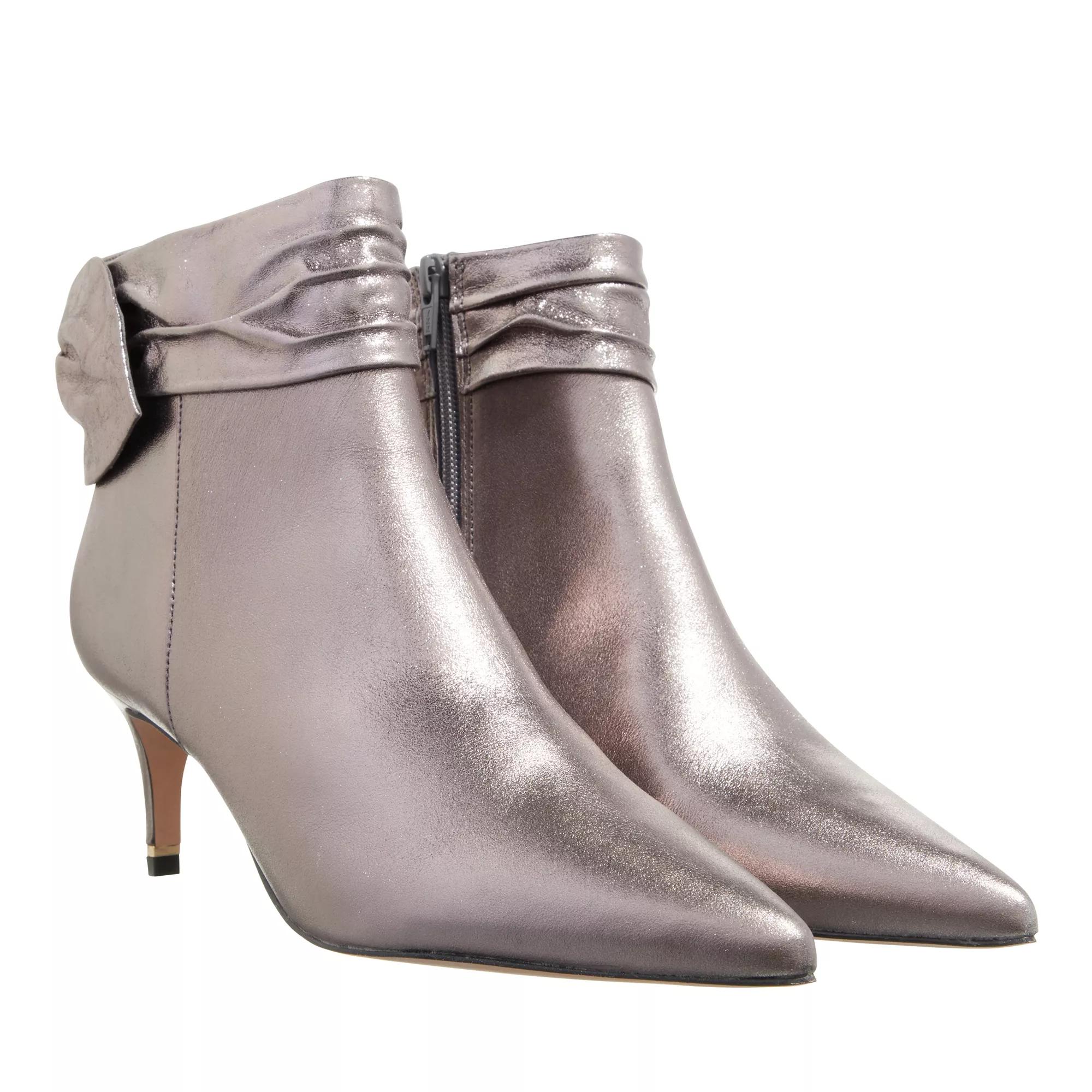 Ted Baker Yona Suede Bow Detail Ankle Boot Gunmetal | Stiefelette