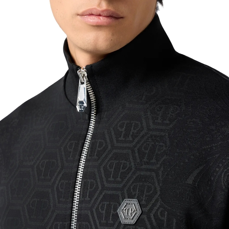 Philipp Plein Daunenjacke Tracksuit Jacket Jacquard Monogram Paisley schwarz(Image 5)