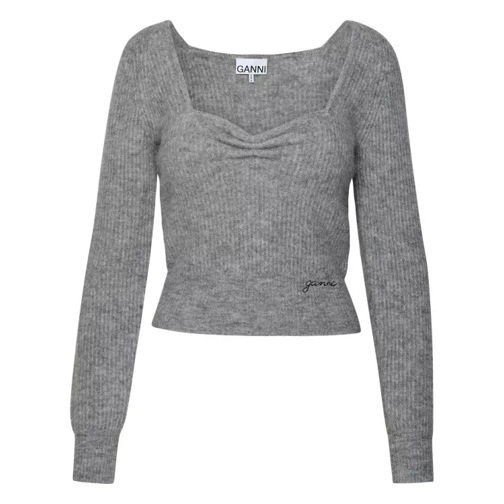 GANNI Grey Merino Blend Sweater Grey 
