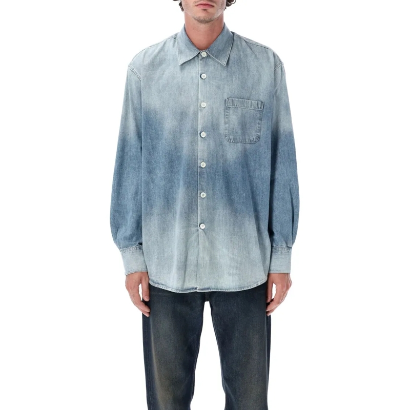 Our Legacy Overhemd Oversized Vintage Denim Shirt Blue