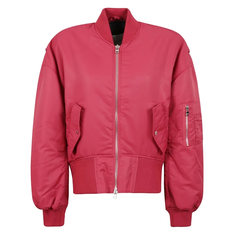 J.W.Anderson Bomberjacke Solid Bomber Jacket With Leather Logo Patch Burgundy