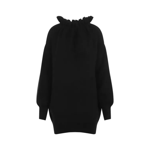 Simone Rocha Oversized Gathered Pleated Neck Jumper Black 