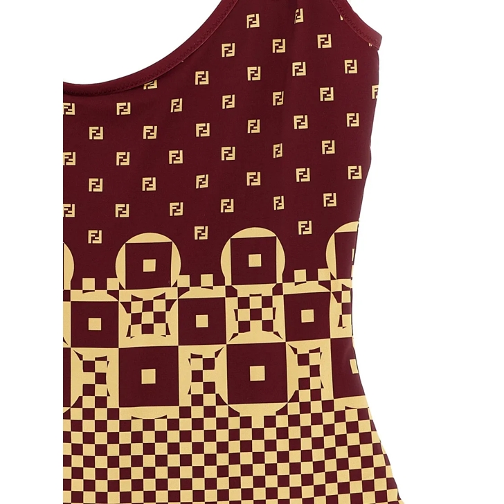 タンキニ Fendi Micro Patchwork One-Piece Swimsuit Swimsuit Technical fabric Red | Fendi