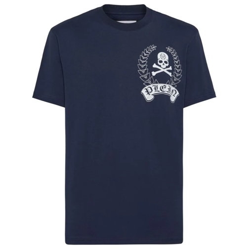 Philipp Plein T-Shirts Cotton T-Shirt With Print Blue