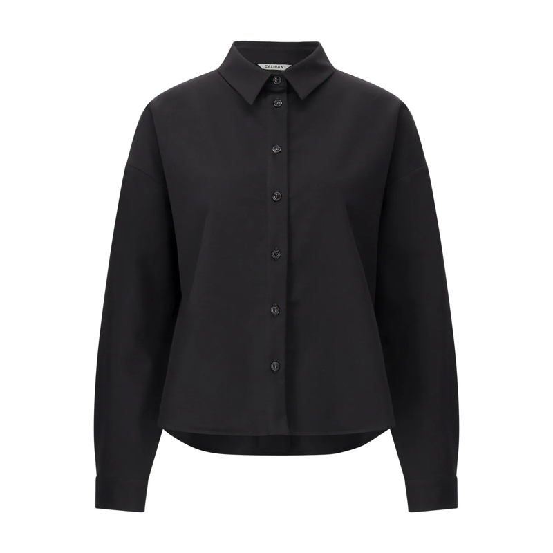 CALIBAN Chemisier Oversize-Fit Hemdbluse Schwarz