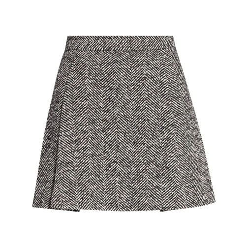 Moschino Herringbone Wool Skirt Black Mini-Röcke