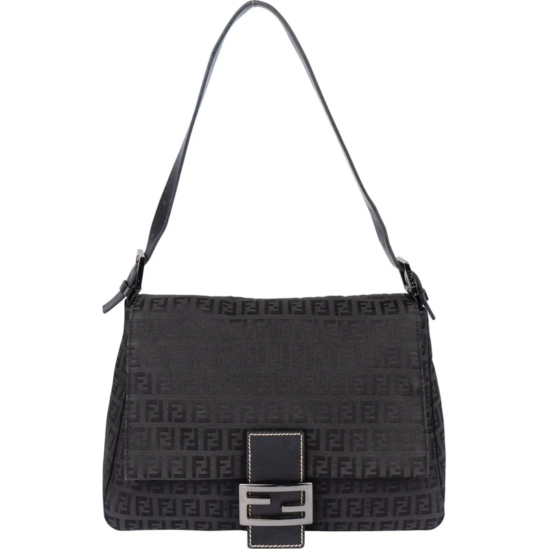 Fendi Schultertasche Fendi FF Monogram Mamma Baguette Handbag schwarz