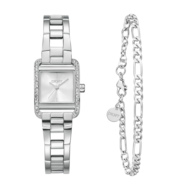 DKNY Quarzuhr Quarzuhr Mini Square Watch Set silber