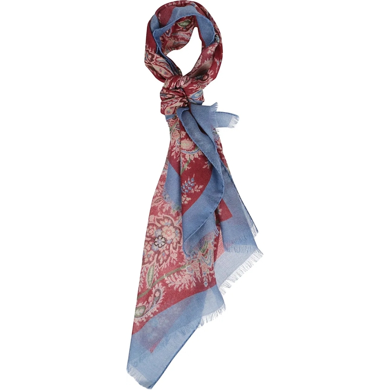 Etro Écharpe en laine Tosca Scarf Blue blau