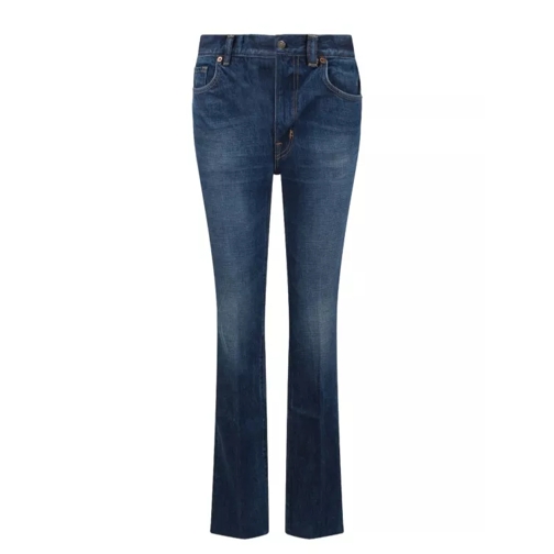 Tom Ford Stone Washed Denim Straight Fit Jeans Blue 