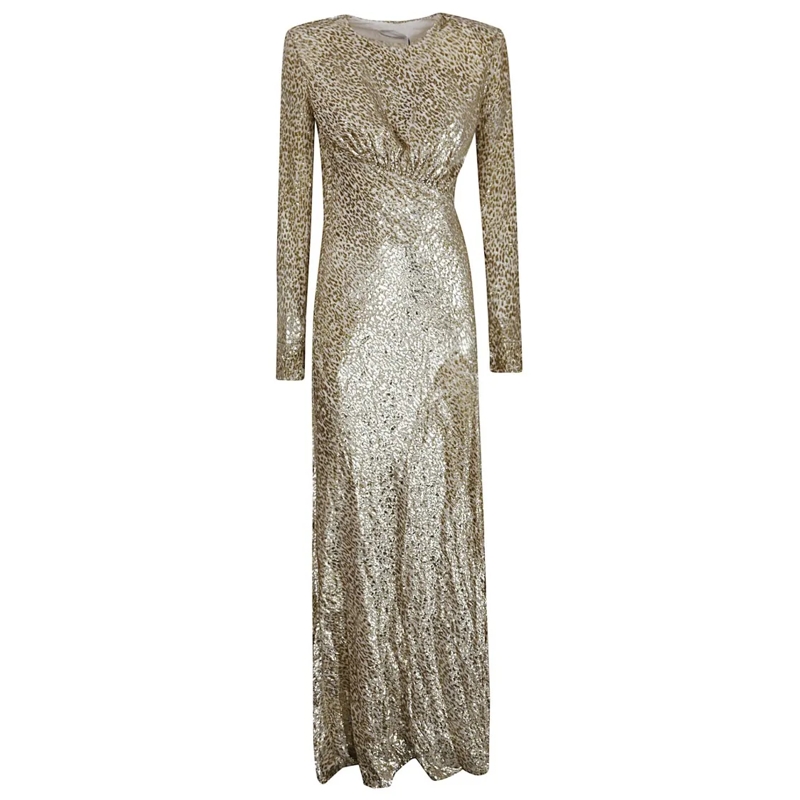 Self Portrait  Fil Coupé Midi Dress Gold