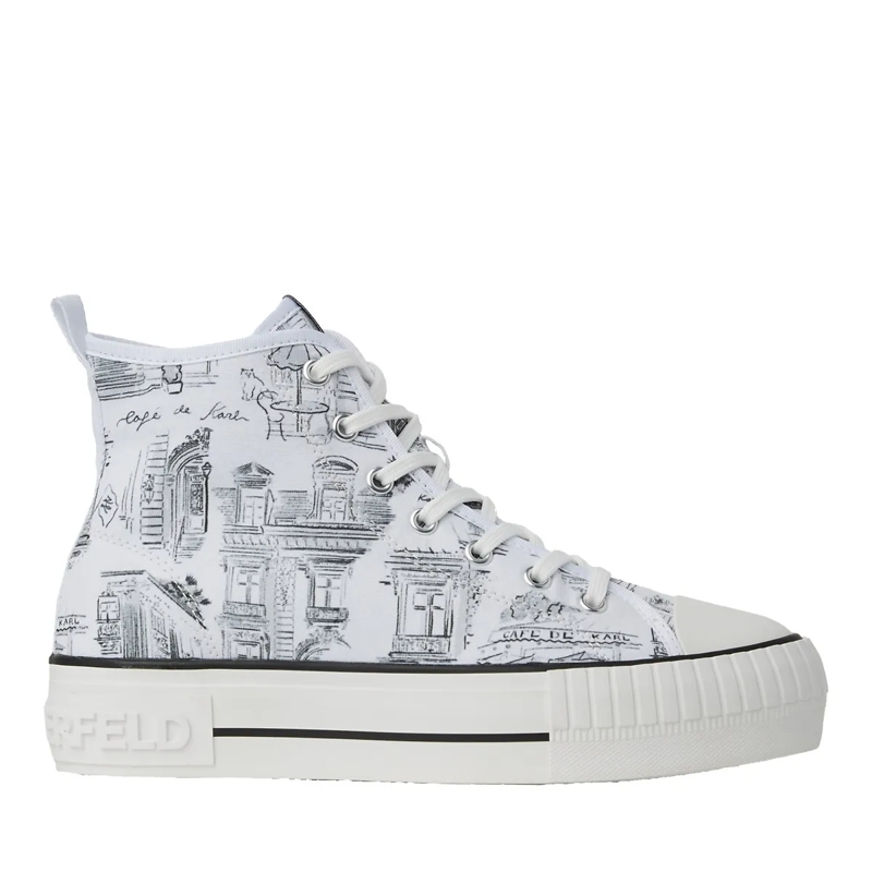 Karl Lagerfeld Low-Top-Sneaker Kampus Max  Jorge Parra Print Hi White Canvas(Image 7)