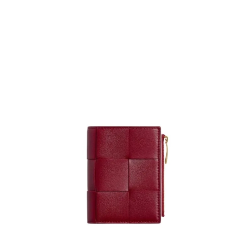 Bottega Veneta Bi-Fold Portemonnaie Small Bi-Fold Bicolor Leather Wallet Red