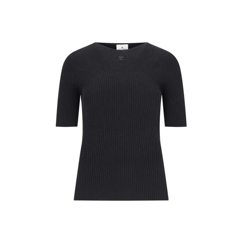 Courrèges Trui Solar Light Logo Sweater In Black Black