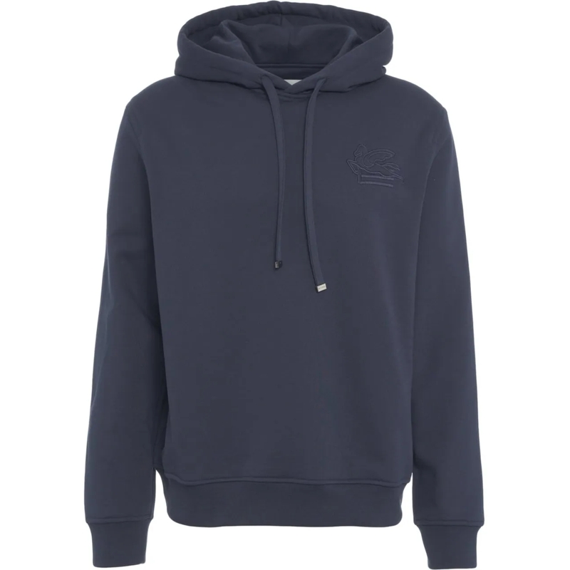 Etro  Hoodie with logo embroidery blau