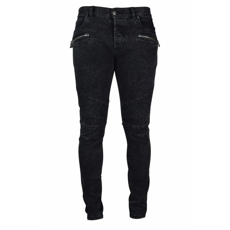 Balmain Jeans Black Washed Denim Skinny Jeans Black