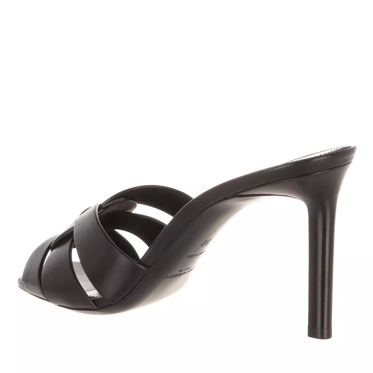 Saint Laurent Tribute Heel Mule Leather Black | Mules