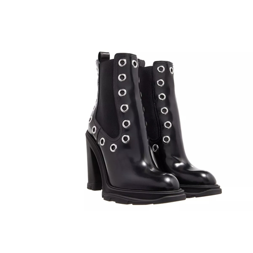 Alexander McQueen Eyelet Ankle Boots Leather Black Bottine