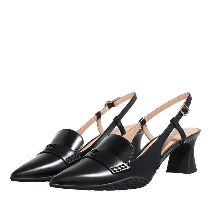 Coach Nikola Leather Hybrid Slingback Black Pump