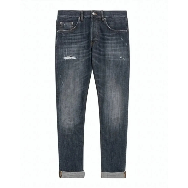 Dondup Jeans Dark Vintage Wash Distressed Jeans White