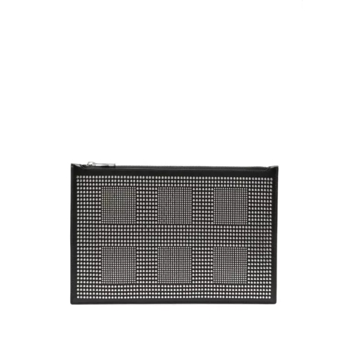 Alexander McQueen Studded Black Bag Grey Borsetta clutch