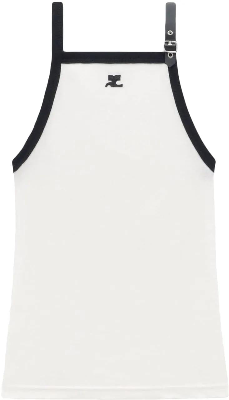 Thumbnail - Courrèges - Top Heritage Whiteblack - Größe L - bunt