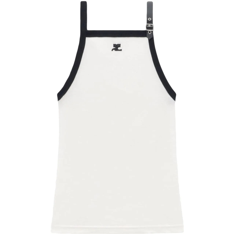 Courrèges T-Shirt Top Heritage Whiteblack mehrfarbig
