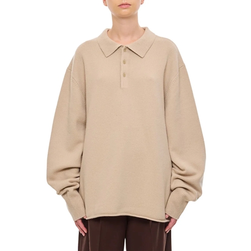 Extreme Cashmere Hauts à manches longues Marylebone Cashmere Polo Shirt Neutrals