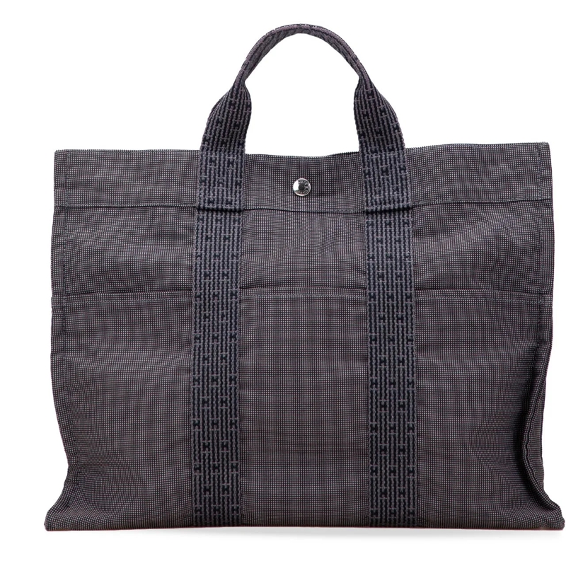 Hermès Shopper Canvas Herline MM grau