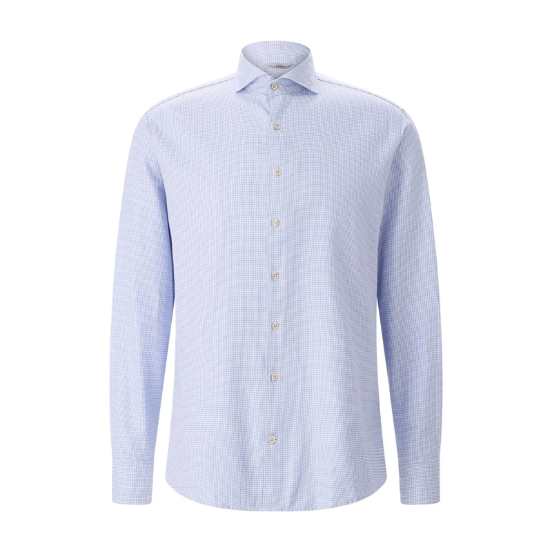 STENSTRÖMS Hemd Regular-Fit Hemd aus Baumwolle blau