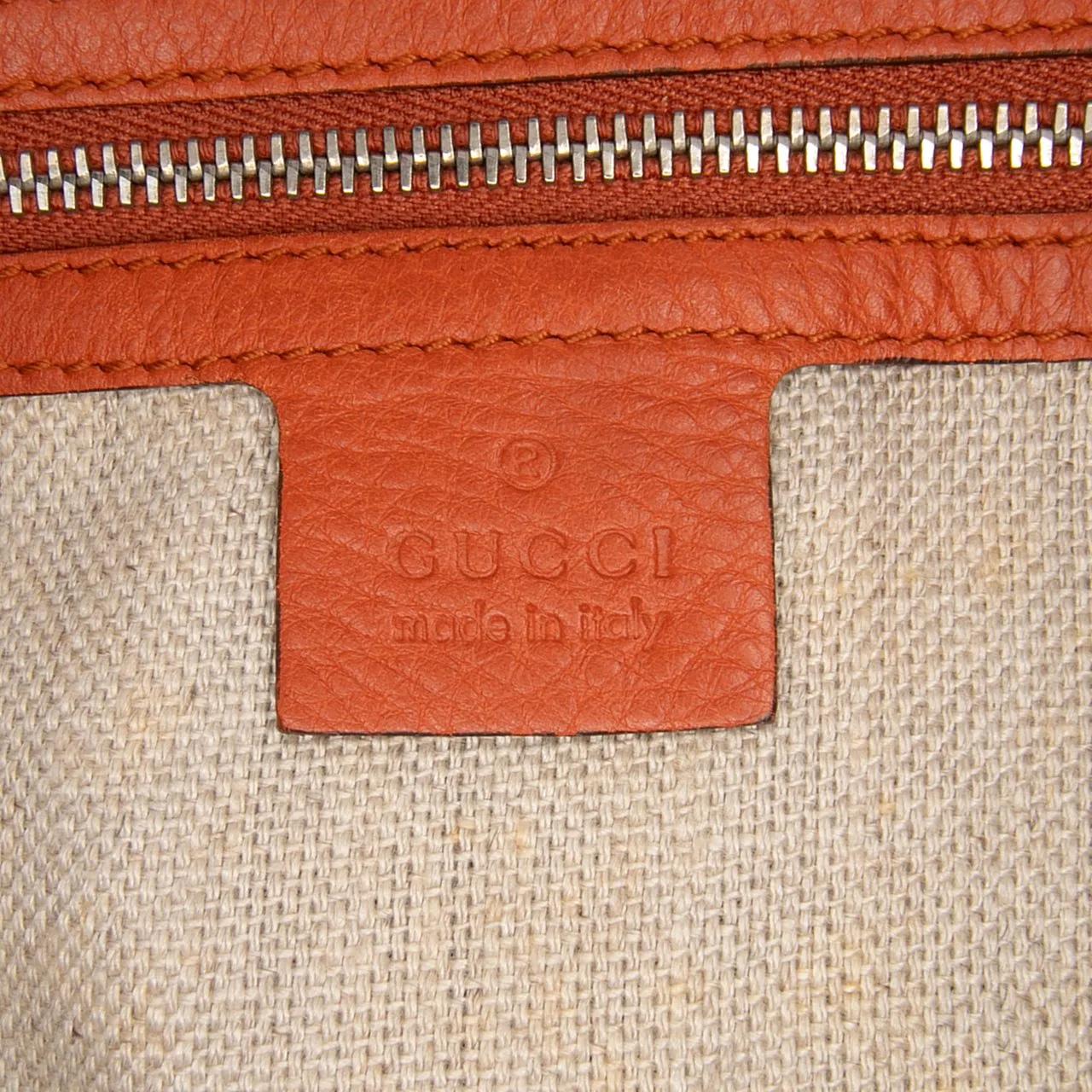 Thumbnail - Gucci Hobo Bags - Large Pebbled Calfskin Icon Bit Satchel - Gr. unisize - in Orange - für Damen