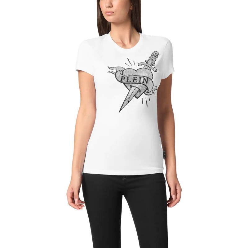 Philipp Plein T-Shirt T-Shirt Slim Fit Love Mit Schmucksteinen schwarz(Image 3)