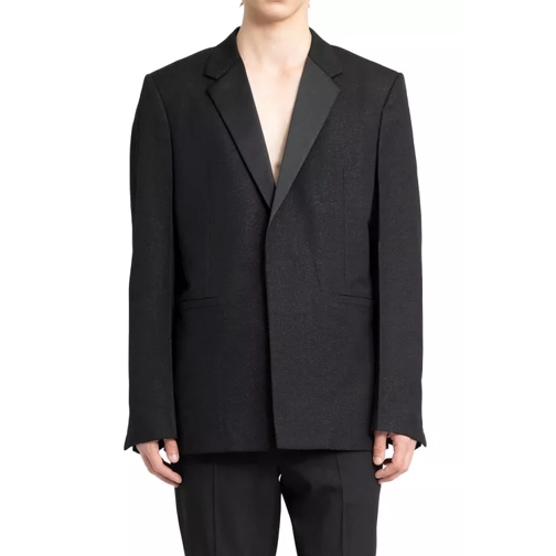 Givenchy Satin Collar Wool Blazer Black 
