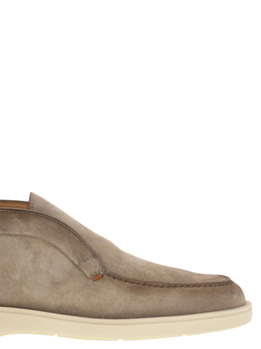 Thumbnail - Santoni Stiefel - Suede Desert Boot With Smooth Rubber Sole - Gr. 7 - in Beige - für Damen