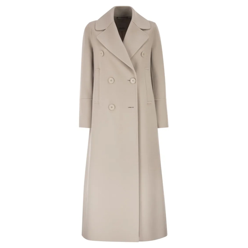 Max Mara Bontjassen Smmcustodi - Long Wool Coat With Martingale Neutrals