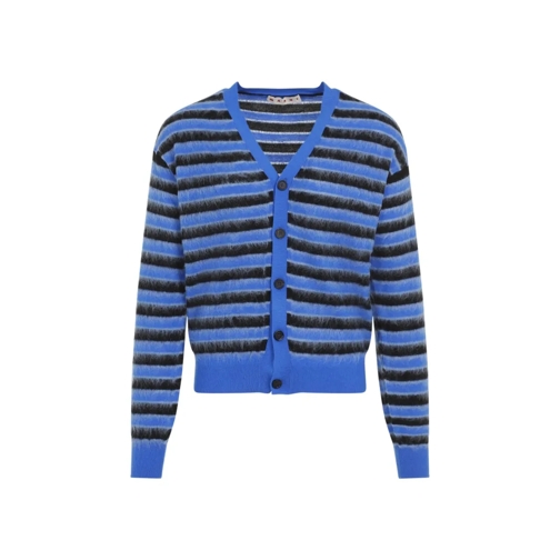 Marni Virgin Wool Cardigan Blue Cardigan