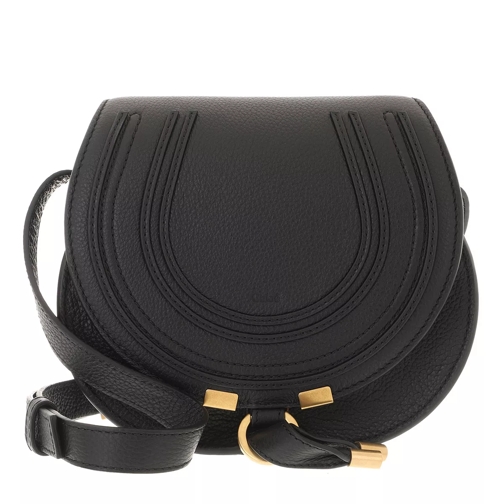 Chloé Small Marcie Shoulder Bag Grained Leather Black Borsetta a tracolla