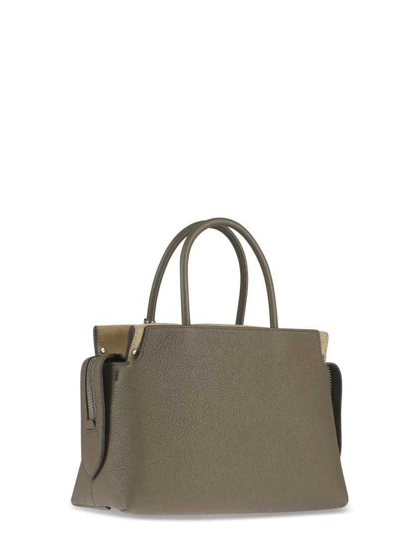 TORY BURCH Shoppers & Totes Mercer Pebbled Satchel With Structured Silhouette in grijs