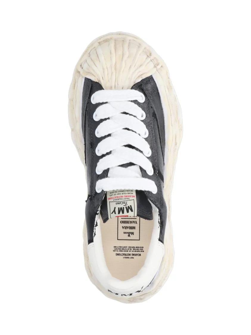 Thumbnail - Maison Mihara Yasuhiro Low-Top Sneaker - Artistic Black Leather Sneakers With Distressed So - Gr. 42 (EU) - in Schwarz -...