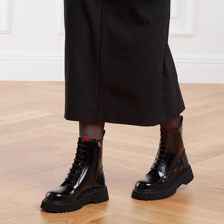 Gucci Boots With Web Detail Black | Ankle Boots