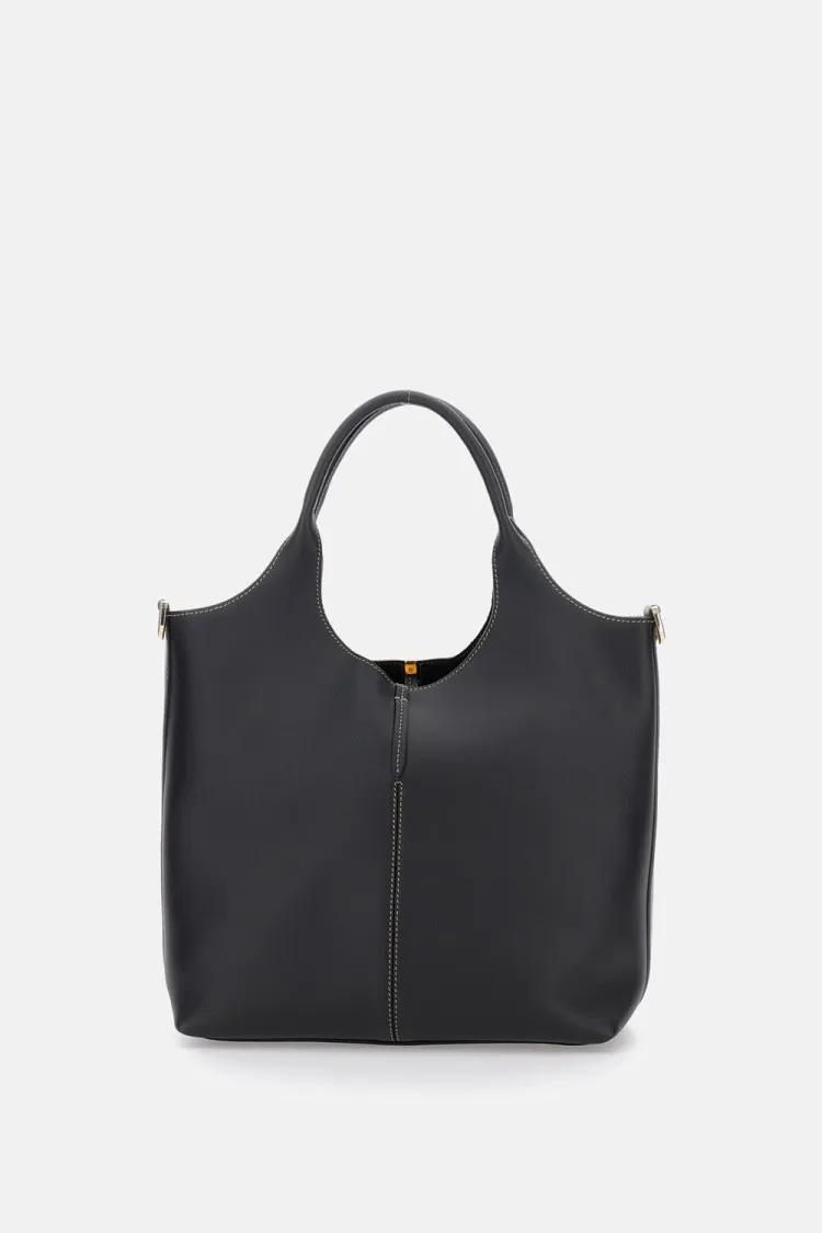 TOD'S Hobo bags Sleek Calfskin Leather Shoulder Bag in zwart