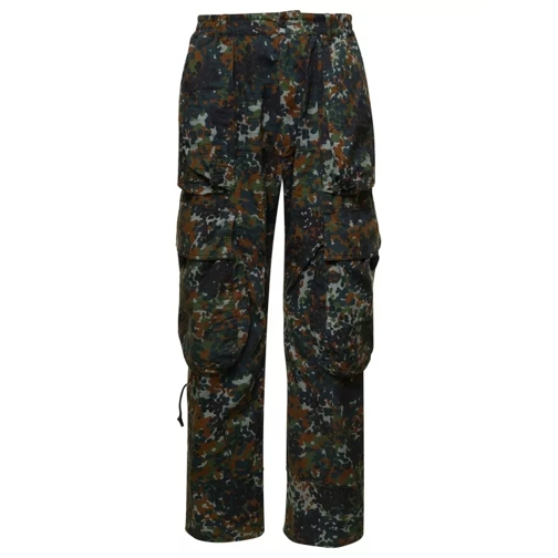 Dsquared2 Multicolor Cargo Pants With Camo Print In Stretch  Black Cargo-byxor