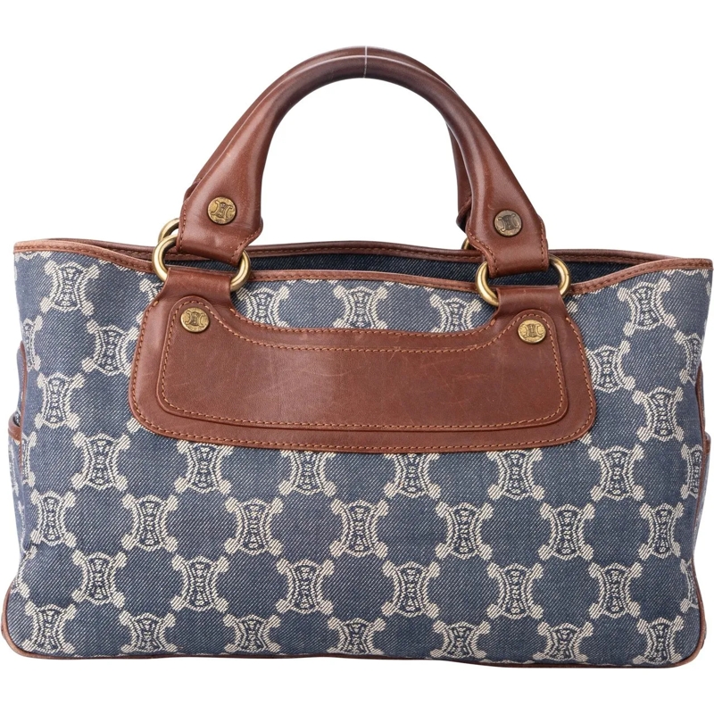 Celine Schultertasche Celine Denim Maccadam Monogram Boogie Handbag blau