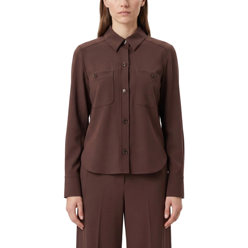 Luisa Cerano Bluse Hemdbluse aus Viskose-Mix braun(Image 2)