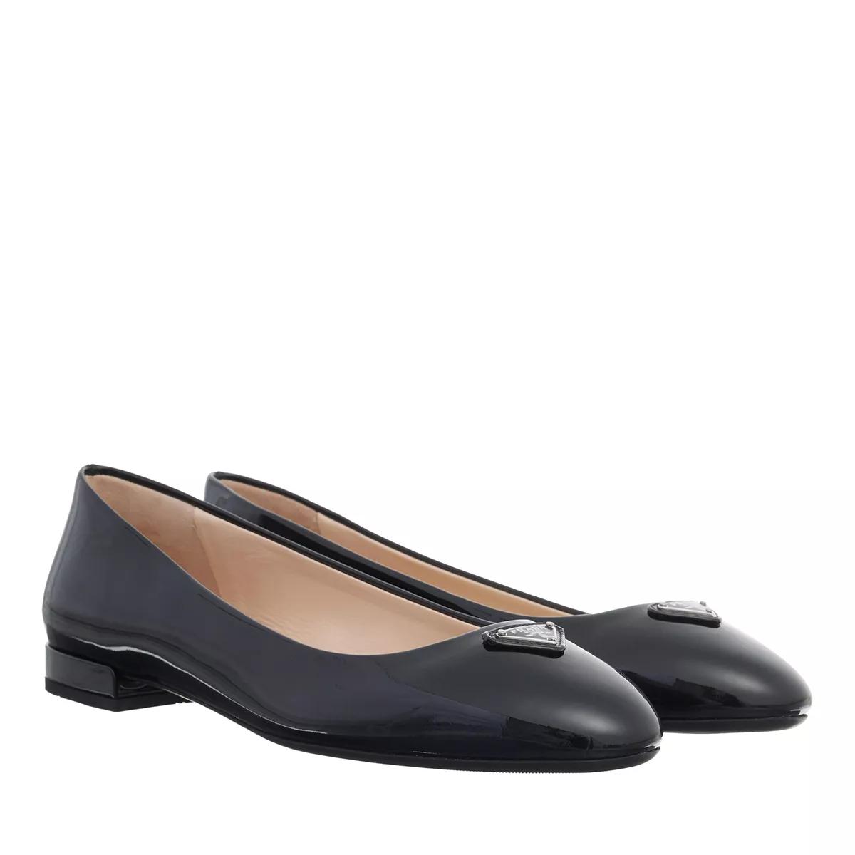 Prada Logo Ballet Flats Patent Black | Ballerina Slipper