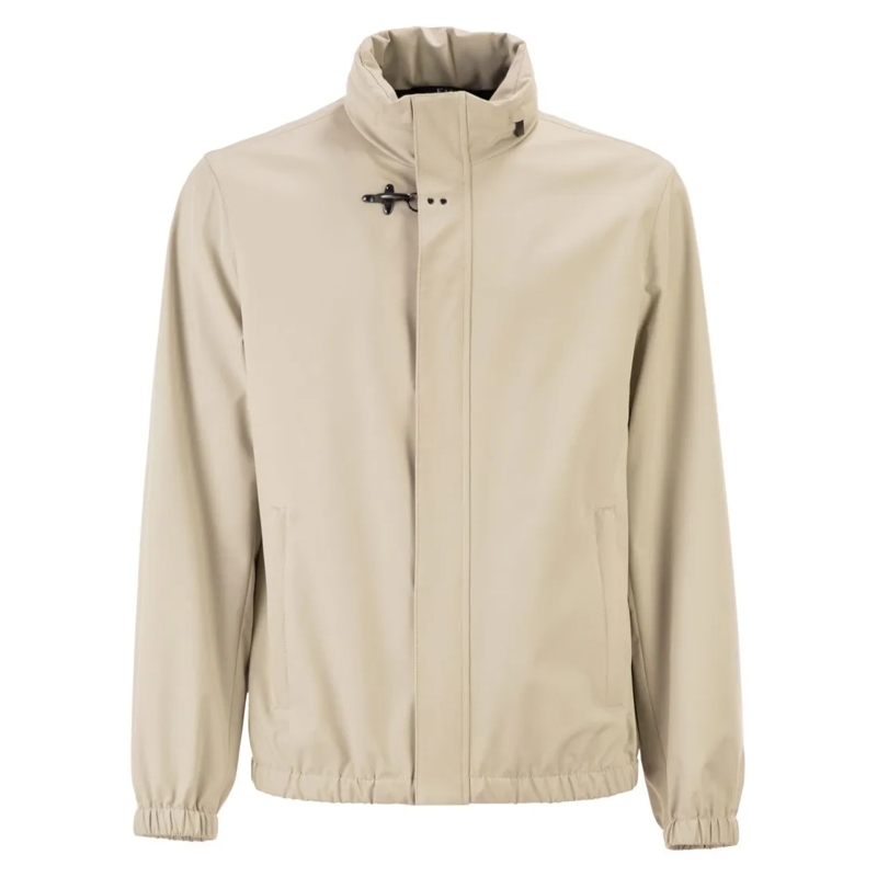 Fay Bomberjacke Short Travel Bomber Jacket In Stretch Nylon Neutrals