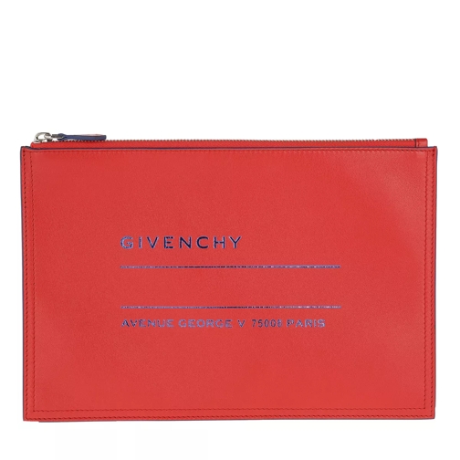 Givenchy Printed Pouchette Medium Leather Red Pochette